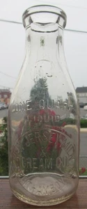 Sparkling Quart New Jersey Milk & Cream Perth Amboy, NJ Slug Plate Milchflasche - Bild 1 von 6