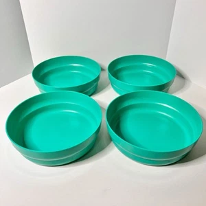 Lot of 4 Vintage Tupperware 6" Cereal Bowls 2415A No Lids Teal Nice! - Picture 1 of 7