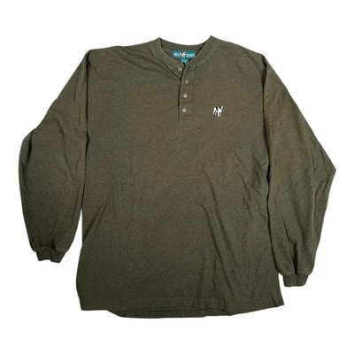 Винтажная рубашка с длинным рукавом Big Dogs Henley размер XL зеленая 90-е - Изображение 1 из 4