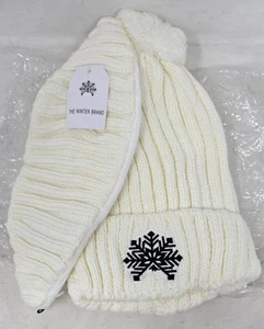 NWT The Winter Brand Signature Beanie & Mask in White New W Tags - Picture 1 of 6