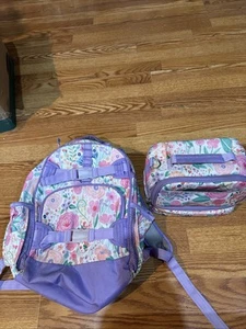 Mochila grande y bolso para lápices Pottery Barn Kids Mackenzie blanco rosa flores - Imagen 1 de 16
