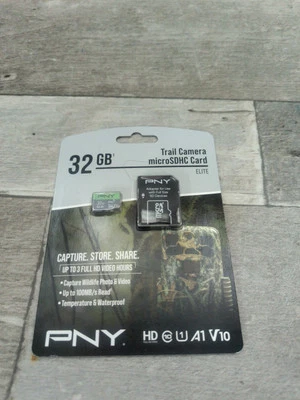 PNY Elite 32g Micro SD Card W/ Adapter - Trail Camera - HD Video - Waterproof - Image 1 of 2