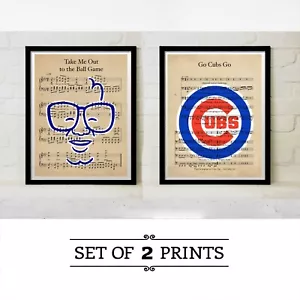 Harry Caray Chicago Cubs Take Me Out to Ball Game Go Cubs Baseball Wrigley Gift - Picture 1 of 3
