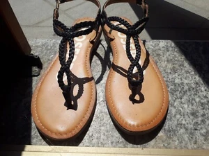 Gioseppo Sandali Donna Flat Infradito in Vera Pelle Nero N. 38 - Foto 1 di 4