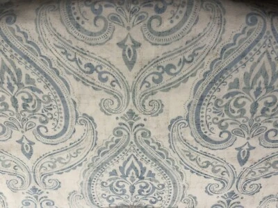 New Waverly Inspirations Cotton Sewing Fabric Faded Blue & Green Damask 2+ Yards - Image 1 of 3