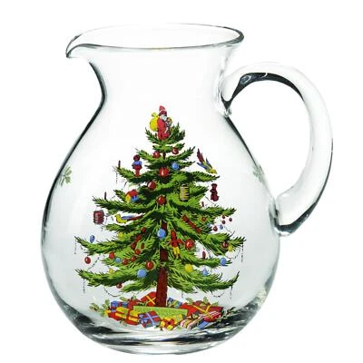 Jarro de vidro Spode árvore de Natal com alça, 96 oz - Imagem 1 de 4