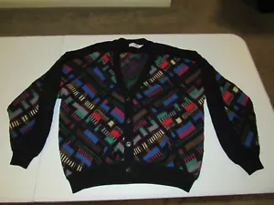 Vintage St. Croix Men's Multicolor Long Sleeve Button Up Cardigan Sweater Size L - Picture 1 of 3