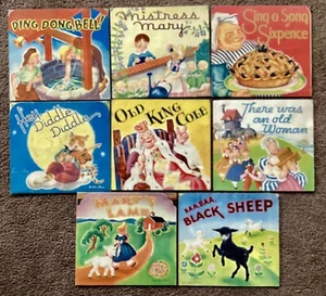 1940's Geraldine Clyne Complete Set (8) Pop-Up Nursery Rhyme Books - Imagen 1 de 15