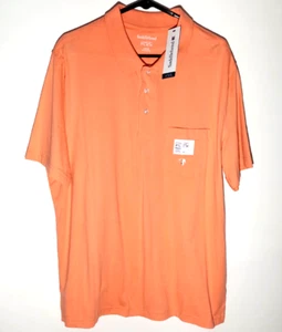 Orange Polo Button Shirt by Saddlebred Soft Comfort Flex Golf | Mens Large NWT - Picture 1 of 5