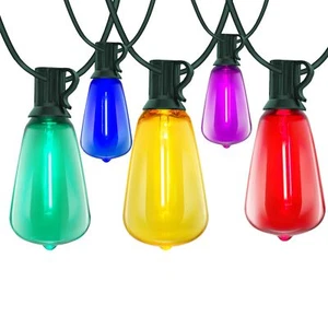 Christmas Outdoor Lights String Patio Waterproof Connectable Led 50ft With St38 - Picture 1 of 7