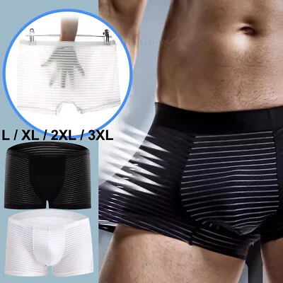 Roupa íntima masculina 3 peças cuecas boxer macias confortáveis bambu viscose baús - Imagem 1 de 4