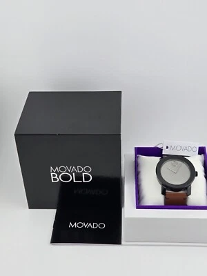 Reloj Movado Bold de cuero marrón con esfera gris para hombre - 3600442 (precio de venta sugerido por el fabricante 395 USD) Foto 1 de 4