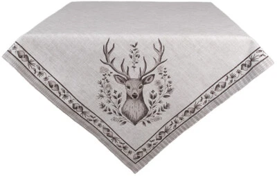 Clayre & Eef GTW01 Tischdecke Hirschmotiv 100x100 cm - Bild 1 von 4