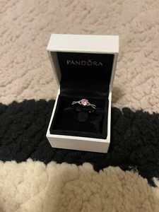 Stamped sterling silver pink sapphire ring. Comes with box and bag. Size 7 1/2 - Picture 1 of 7