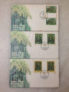 (JC) 3 pcs Trees of Malaysia 1981 Gutter pair - FDC - Picture 1 of 2