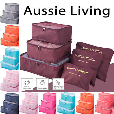 6 Pcs Clothes Underwear Socks Packing Cube Storage Travel Luggage Organizer Bag • 9.86$