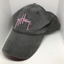 Vintage Guy Harvey Classic Signature Logo Trucker Hat, Fishing Gray Pink