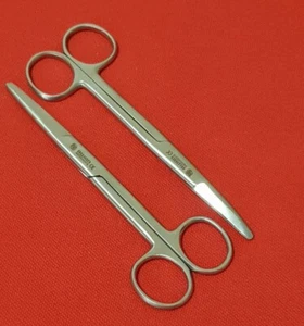 Set of 2MAYO STRAIGHT & CURVE SCISSORS 14CM STAINLESS STEEL SURGICAL INSTRUMENTS - Picture 1 of 9