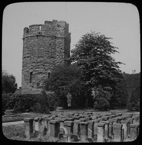 ANTIQUE Magic Lantern Slide CHESTER WATER TOWER C1890 OLD VICTORIAN PHOTO - Picture 1 of 2