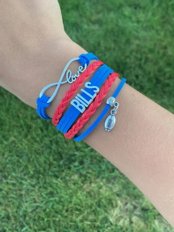 Buffalo Bills Bracelet with Football Charm Cover