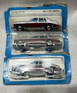 Hot Wheels Vintage Blackwall Cadillac Seville - New on Cut Cards X 3 - Picture 1 of 3