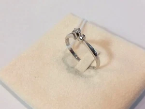 Anello donna solitario diamante oro bianco 18 kt 750% caratura 0,04 misura 15 - Foto 1 di 7