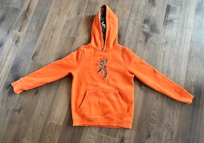 Sudadera con Capucha Juvenil Marrón Camuflaje Logo'd Blaze Organge Caza * Talla Grande Foto 1 de 4