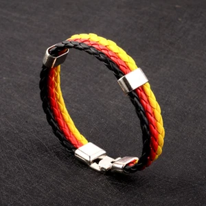 Country Flag Bracelet Wrist Bangle Woven Hand Chain High Quality Unisex FY - Picture 1 of 19