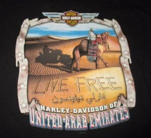 2004 HARLEY DAVIDSON MOTOR CYCLES United-Arab Emirates "Live Free" (XL) T-Shirt - Picture 1 of 4
