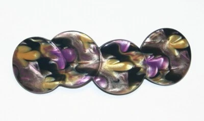 Clip de pelo de metal con pasador ovalado unido mármol graduación mujeres boho chic hecho en Italia Foto 1 de 4