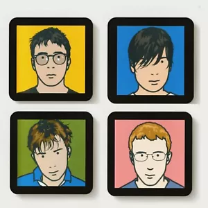 Blur 4 Coaster Set Greatest Hits Damon Album Coxon Alex James Parklife Britpop - Foto 1 di 5