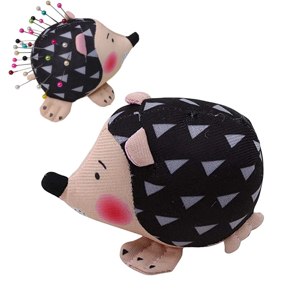 Hedgehog Shape Pin Cushion Patchwork Pin Holder Soft Fabric Sewing Needle Holder - image 1 of 4