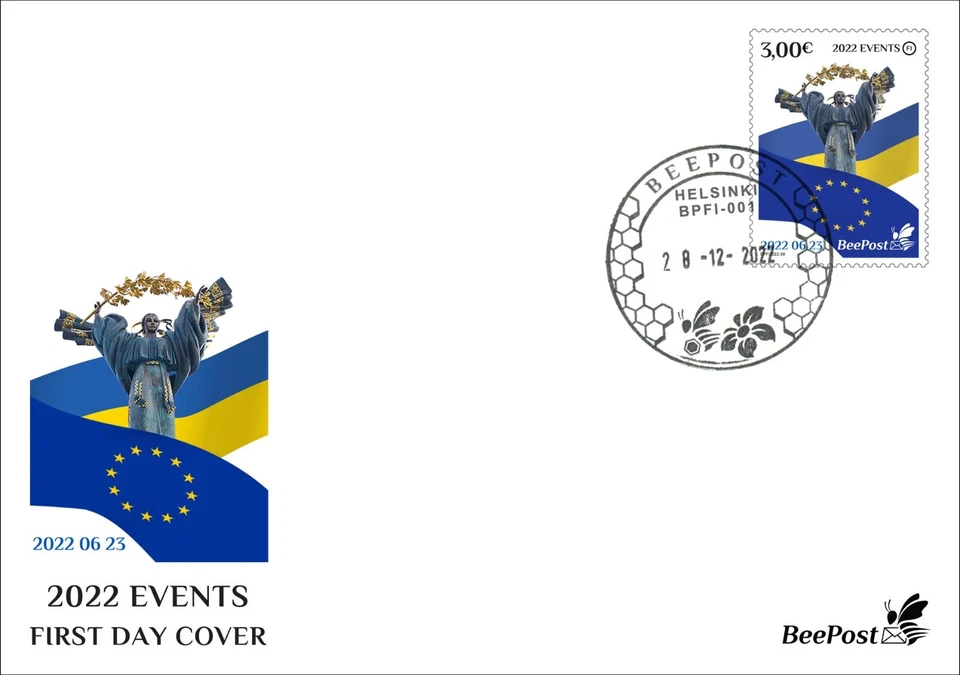 Events 2022 Ukraine EU Candidate FDC Stamps BeePost Finland First Day Cover - Image 1 of 1