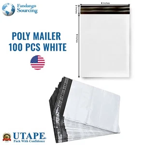 BUSTE PER SPEDIZIONI POLY MAILER BUSTA AUTOSIGILLANTE 6"X9" BIANCA 100PZ MARCA UTAPE® - Foto 1 di 5