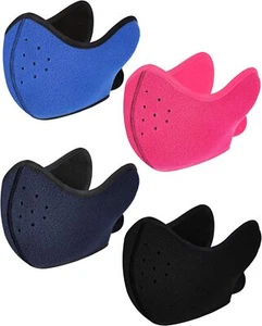 Winter Face Mask Fleece Neck Gaiter Unisex Breathable Neck Warmer with Earmuffs - Picture 1 of 42