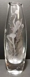 Schwere Kristallvase geätzte Tänzerin Maifeiertag mit Blumenmuster. EUC - Bild 1 von 4