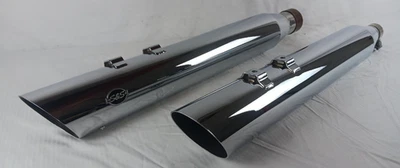 S&S PARA HARLEY DAVIDSON TOURING 4 PULGADAS ESCAPES CROMADOS CORTE SLASH 550-0691 Foto 1 de 4