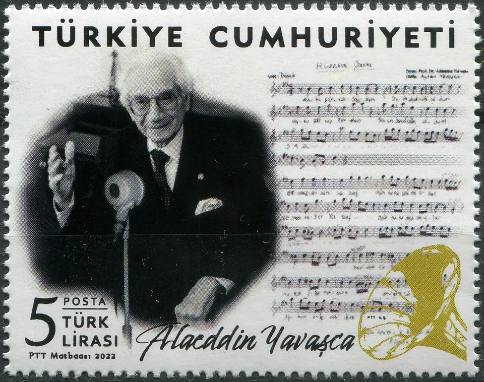 Turquía 2022. Sello de Alâeddin Yavaşca, compositor y doctor (MNH OG **) Foto 1 de 1