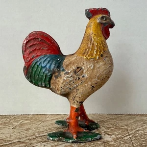 Antiguo BANCO DE MONEDAS GALLO POLLO METAL FUNDIDO Arcade Hubley PINTURA ORIGINAL XLNT! - Imagen 1 de 9