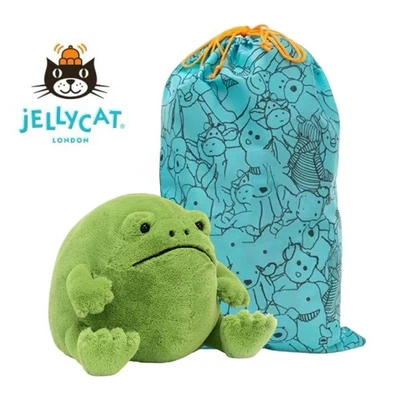 Jellycat London LARGE Ricky Rain Frog NWT Hard To Find Green Grumpy NEW 20cm UK - Image 1 of 4