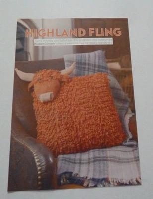 HIGHLAND FLING COW CUSHION KNITTING PATTERN - MAGAZINE PAGES - Image 1 of 2