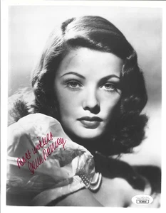 Gene Tierney REAL hand SIGNED Promo Photo #2 JSA COA Autographed Golden Age - Picture 1 of 2