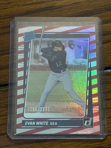 Evan White 1298/2021 Donruss Red Stripe Rookie Rc #60 Mariners - Bild 1 von 1