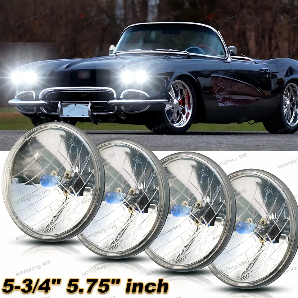 Faros halógenos de haz alto/bajo blanco para Chevy Corvette 64-82 5,75" 5-3/4 pulgadas Foto 1 de 4