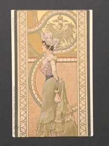 Künstler signierte Basch Arpad Dame Jugendstil Espagnole Relief Postkarte - Bild 1 von 4