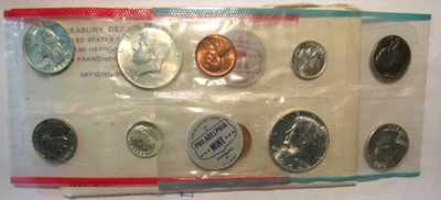 1964  US MINT SET 10 COINS SET SILVER HALF  QUARTER, DIME - Image 1 of 4