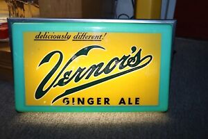1960s Vernor's Ginger Ale Plastic Light up Advertising Sign