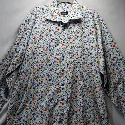 Usado en Excelente Condición St. Croix Patrón Floral XXL 100% Algodón Manga Larga Hombre Camisa Foto 1 de 4