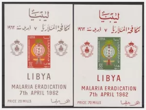 LIBIA INDIPENDENTE 1962 - MALARIA 2 FOGLIETTI ** MNH - Foto 1 di 1
