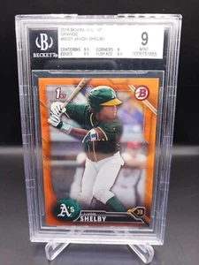 2016 Bowman Draft JaVon Shelby 25/25 Orange BGS 9 Oakland Athletics MINT - Picture 1 of 2